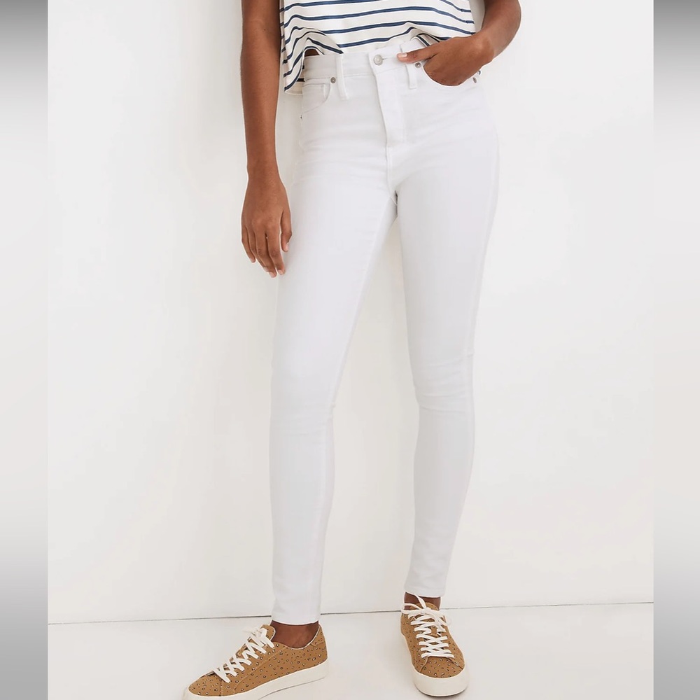 Madewell petite white skinny jeans